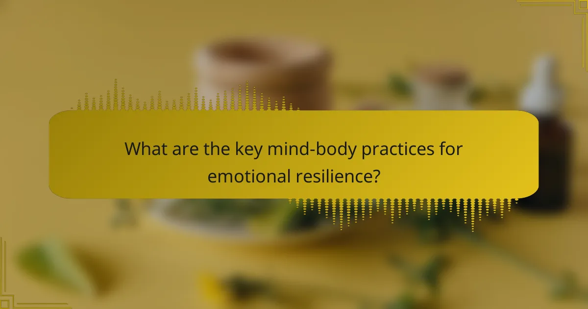 What are the key mind-body practices for emotional resilience?
