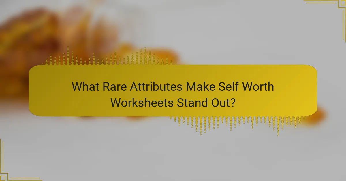 What Rare Attributes Make Self Worth Worksheets Stand Out?