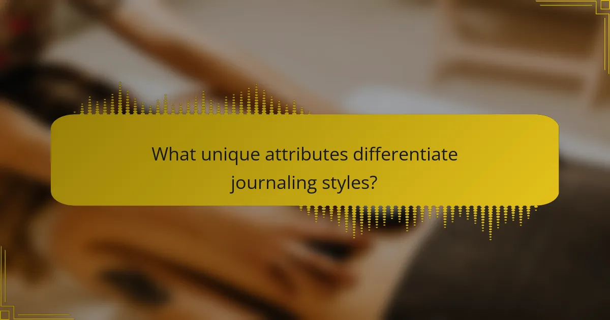 What unique attributes differentiate journaling styles?