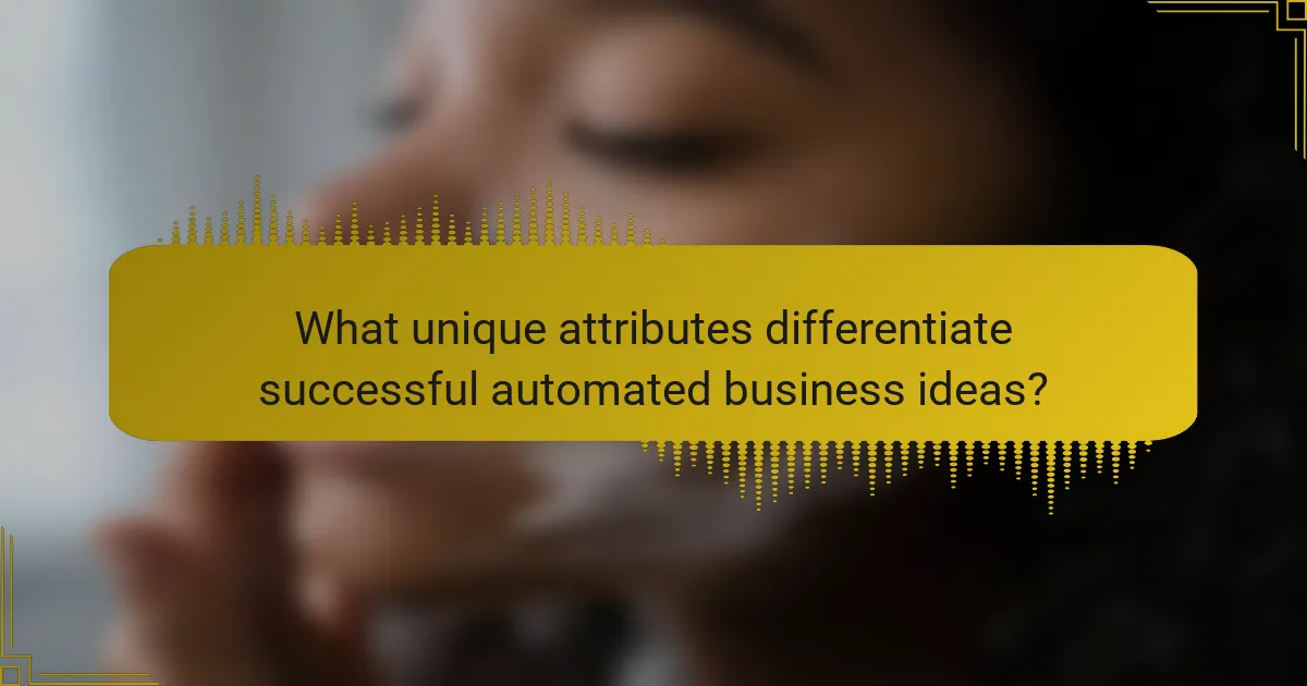 What unique attributes differentiate successful automated business ideas?