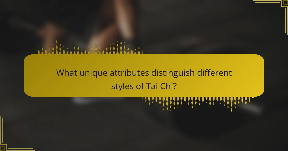 What unique attributes distinguish different styles of Tai Chi?
